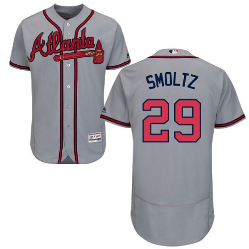 Braves #29 John Smoltz Grey Flexbase Authentic Collection Stitched MLB Jersey